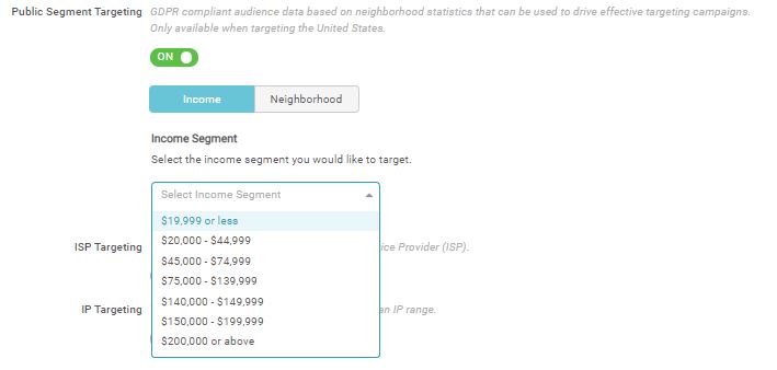 Public Segment Targeting - Income