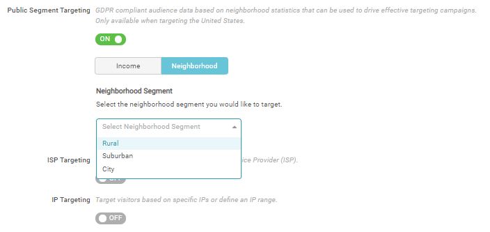 Public Segment Targeting - Neighborhood