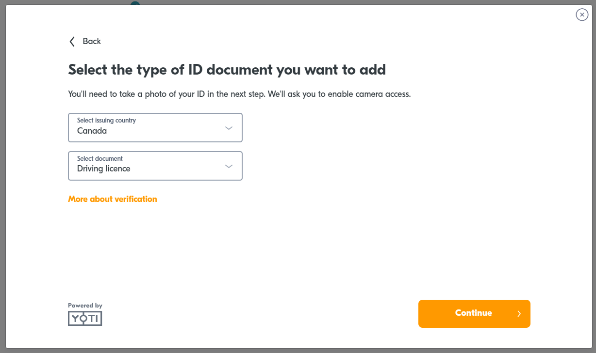 TrafficJunky - Indicate your ID document type when completing your ID Verification