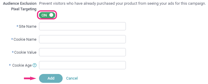 Audience Exclusion Pixel Targeting on TrafficJunky's campaign manager
