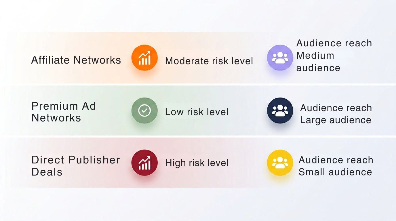 igaming traffic channels risk vs reach infographic v2
